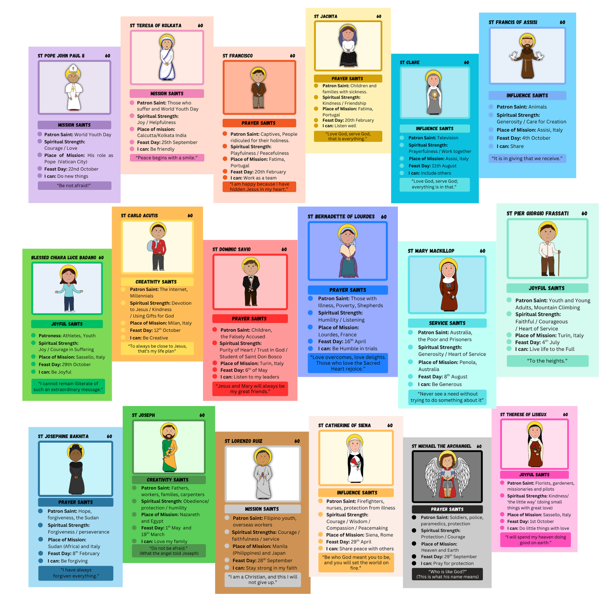 Little Saints Cards - Set 1, 2, 3