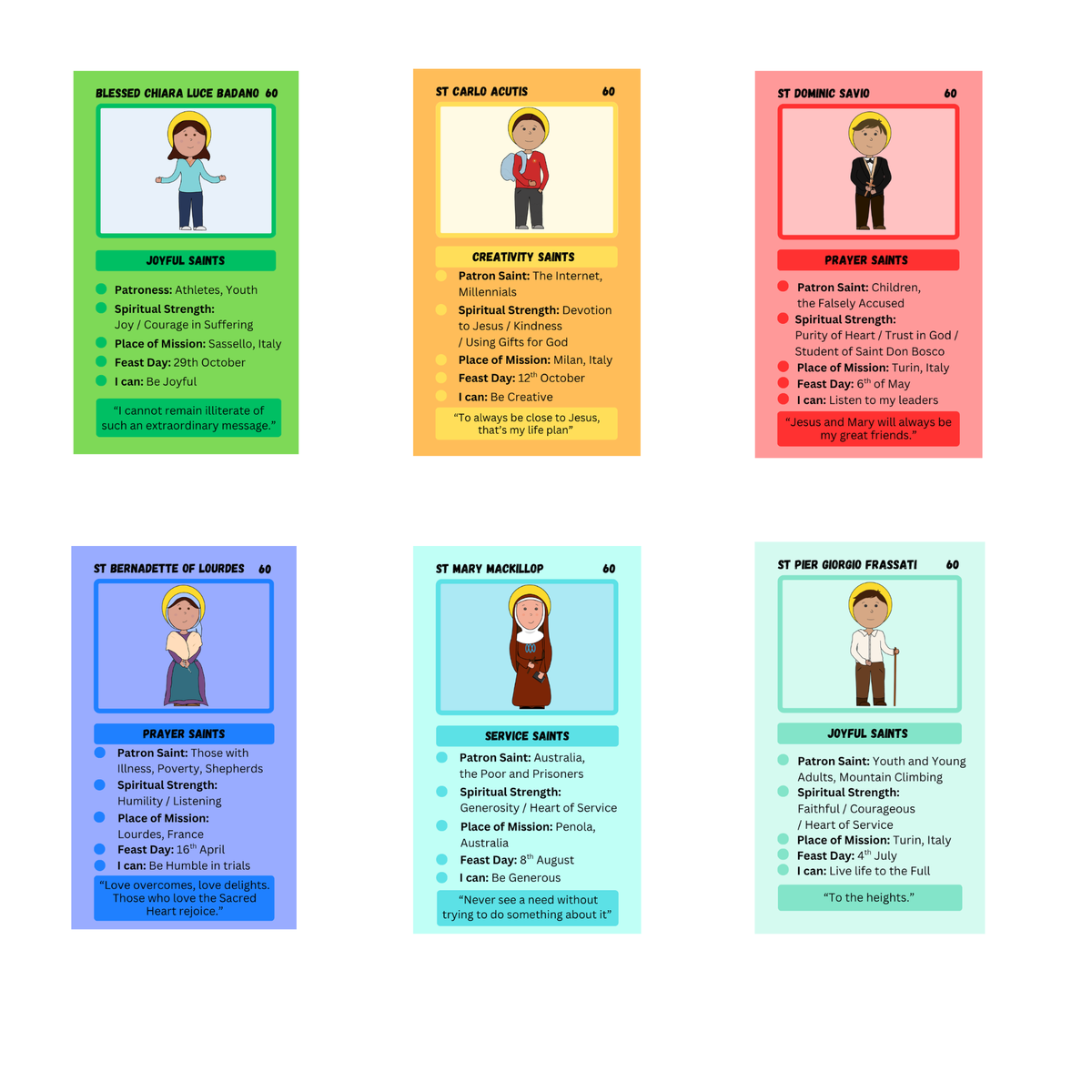 Little Saints Cards - Set 2
